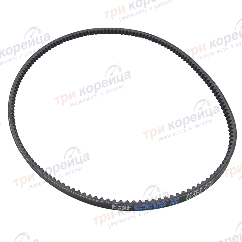 Ремень генератора/помпы (длинный) D4AL/DB/DD HD65/72/78. Артикул 2521141712. Производитель Dongil Корея. Изображение №1