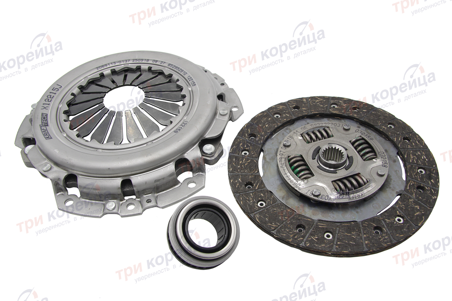 Комплект сцепления (215мм 16V) (внешнее крепление к вилке) Accent Getz Krafttech Турция W05215A. Фото №1 в каталоге ТРИКОР.