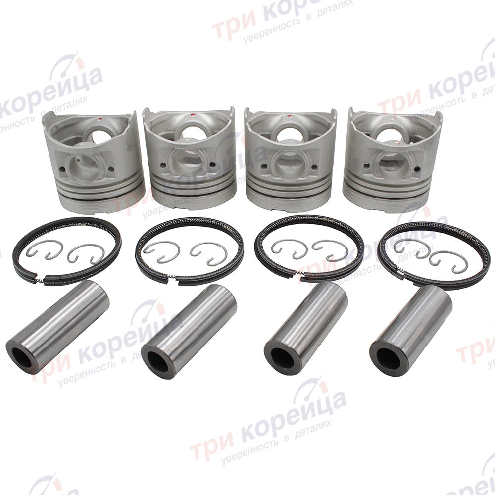 Поршнекомплект двигателя D4BF Porter 0,50 (к-т 4шт. + пальцы + поршневые кольца) Autowelt Германия PN-32051. Фото №1 в каталоге ТРИКОР.