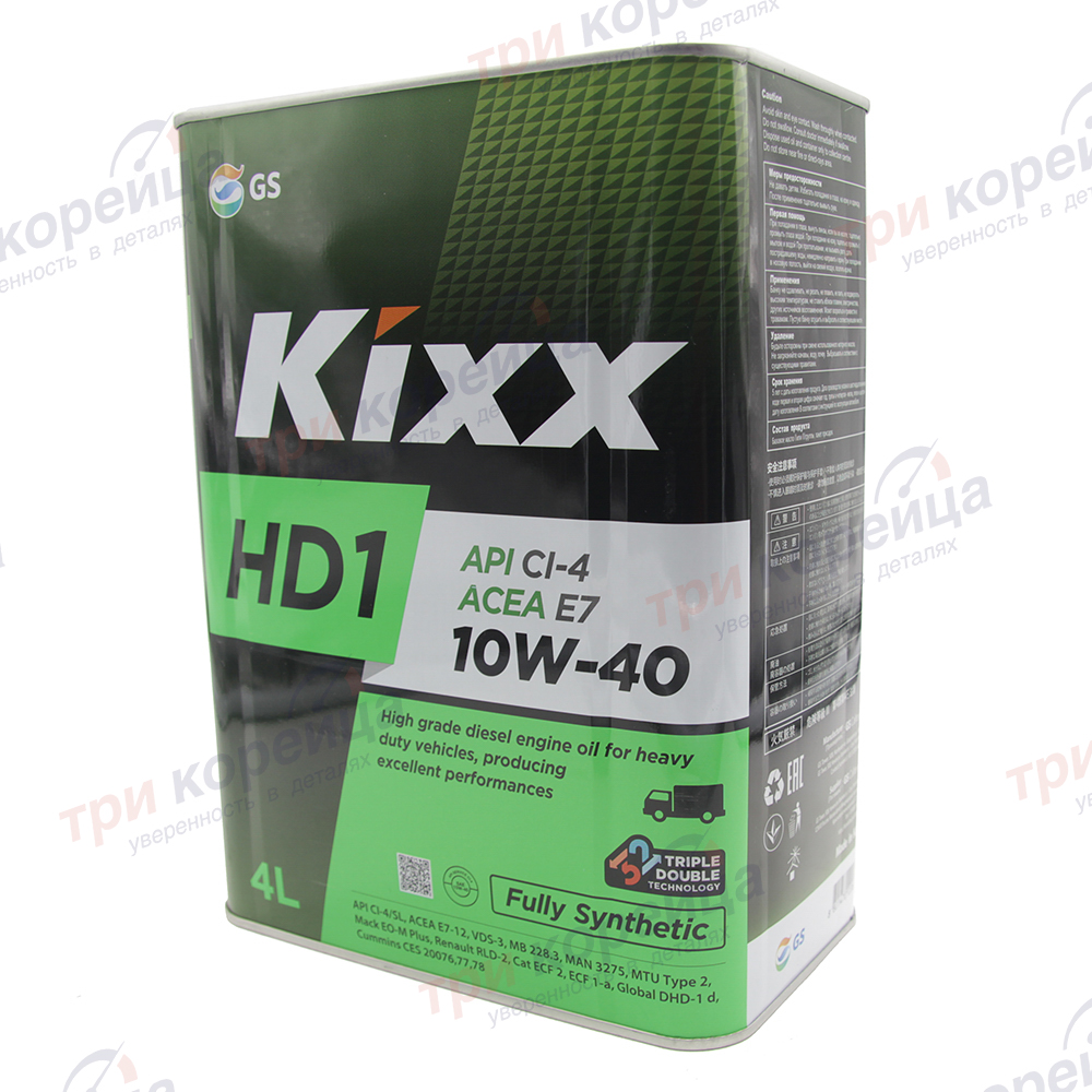 Масло моторное дизель Kixx HD1 CI-4 10W-40 (4л) K3000. Артикул L206144TE1. Производитель GSoil Корея. Изображение №1