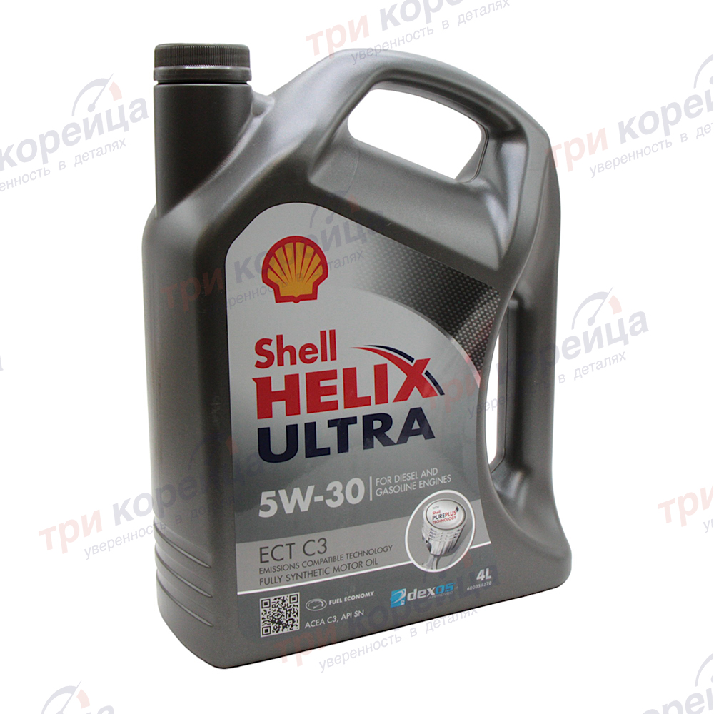 Масло моторное SHELL HELIX ULTRA ECT C3 5W-30 (4л) Shell Нидерланды 550046363. Фото №1 в каталоге ТРИКОР.