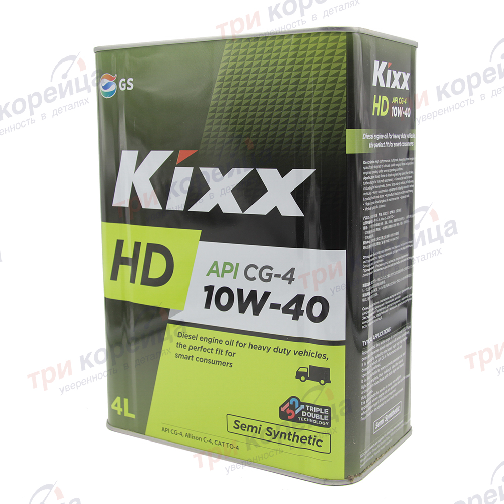 Масло моторное дизель Kixx HD полусинтетика CG-4 10W-40 (4л) K3000. Артикул L525544TE1. Производитель GSoil Корея. Изображение №1