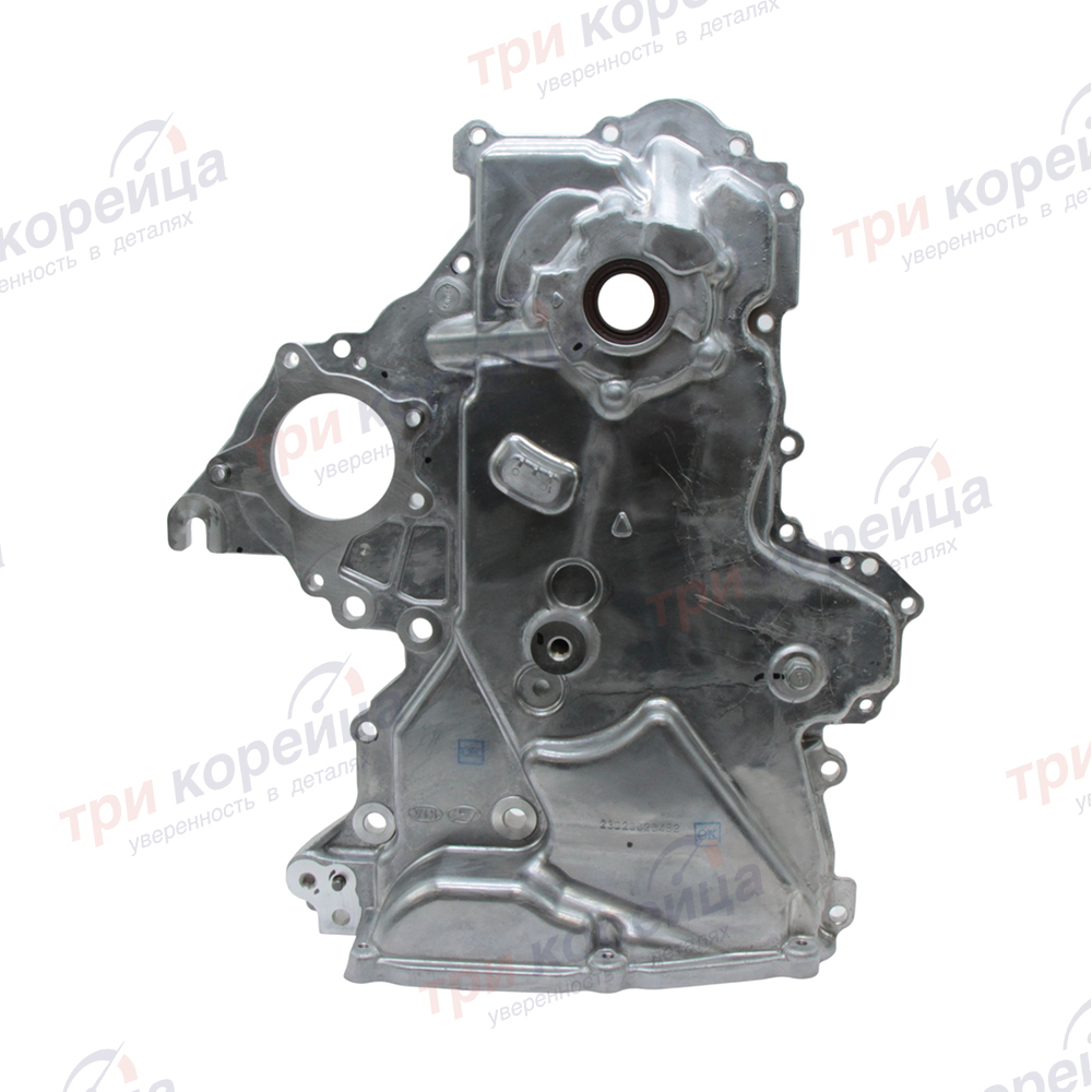 Крышка блока передняя (насос масляный) Solaris Rio Оригинал 213502B001, 213502B000. Фото №1 в каталоге ТРИКОР.