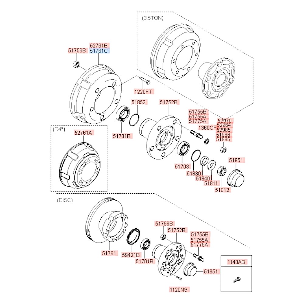 Барабан тормозной передний/задний (85мм) HD65/72. Артикул 517615H002. Производитель Marshall Нидерланды. Изображение №1